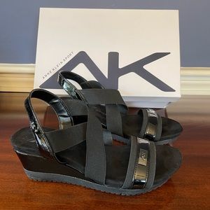 New Anne Klein Sport black wedge sandals size 6.5